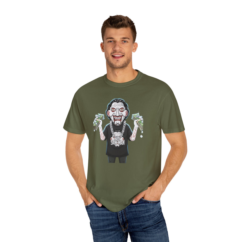 Halloween Jigsaw Unisex T-shirt with Scary Hip Hop Grillz Diamonds Money Design