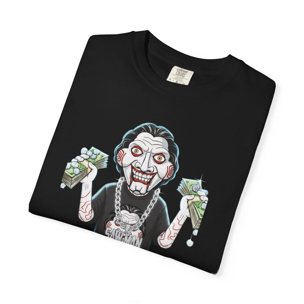 Halloween Jigsaw Unisex T-shirt with Scary Hip Hop Grillz Diamonds Money Design