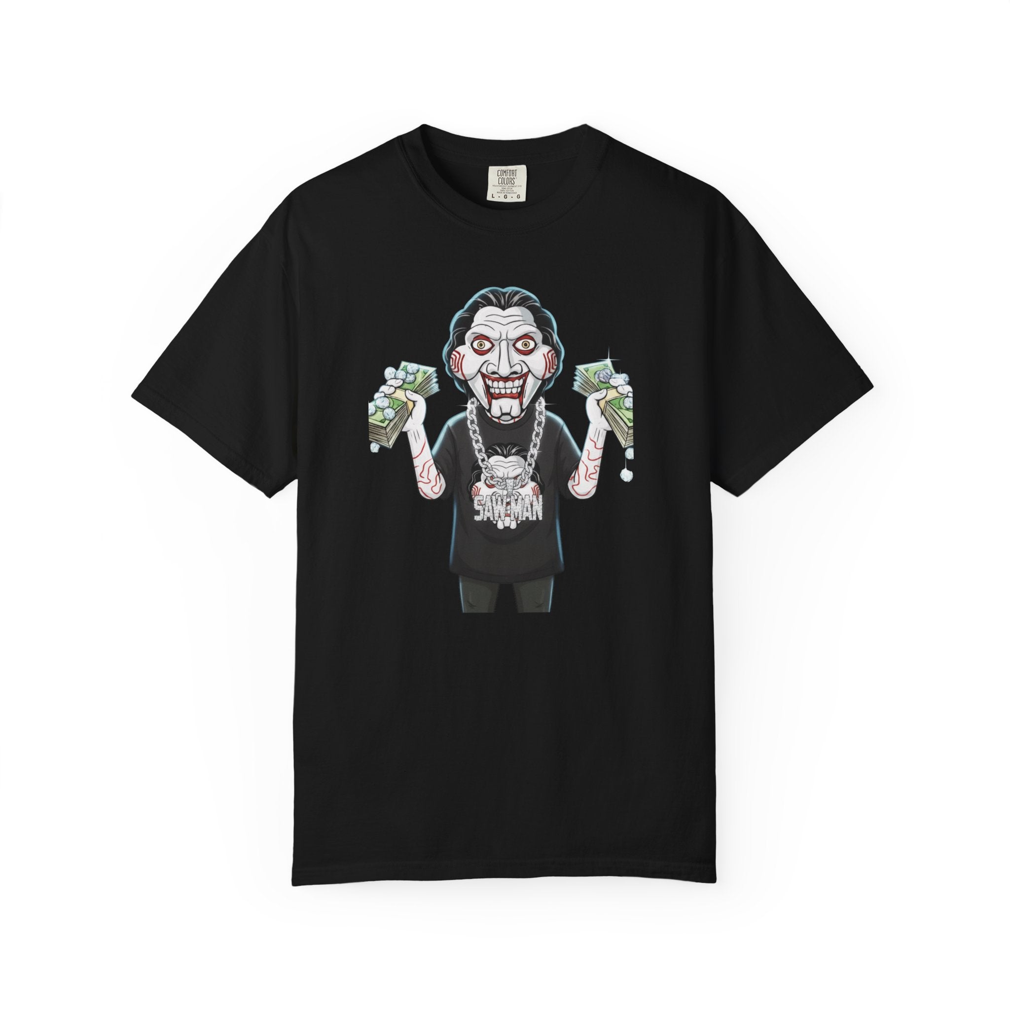 Halloween Jigsaw Unisex T-shirt with Scary Hip Hop Grillz Diamonds Money Design
