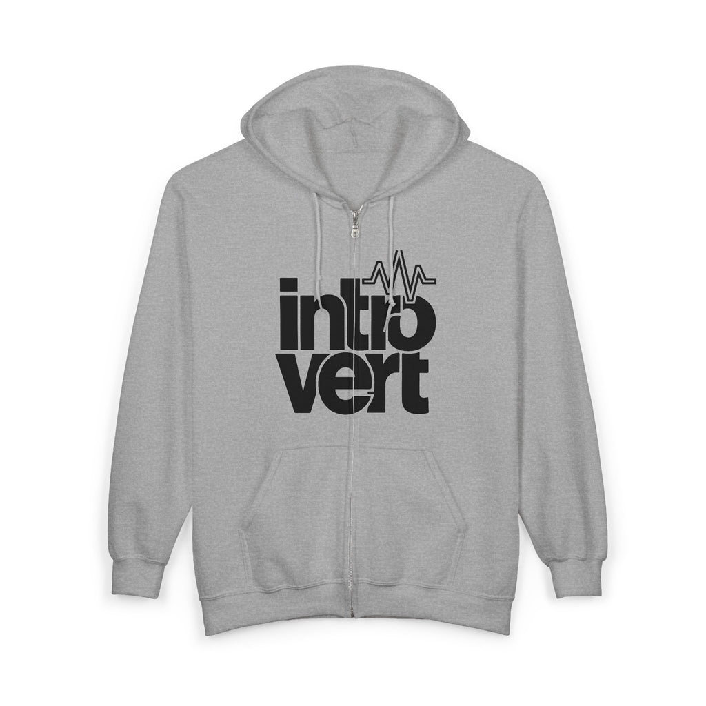 Introvert Zip Hoodie — "High Frequency Introvert" Oversized Fashion Zip-Up