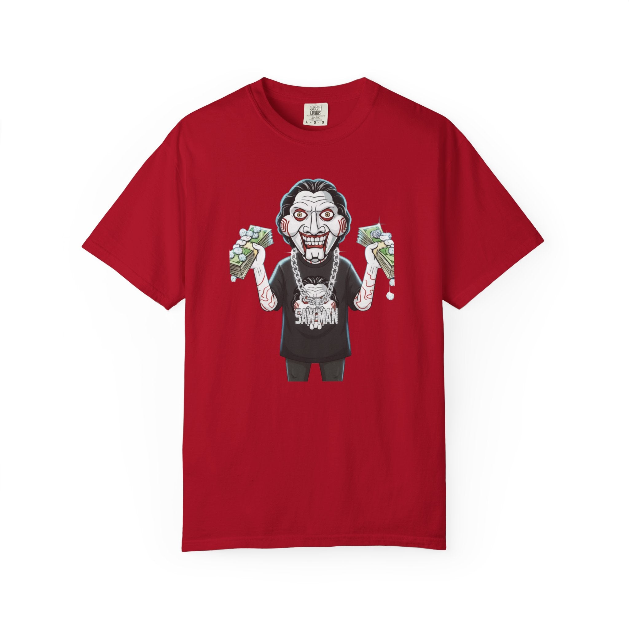 Halloween Jigsaw Unisex T-shirt with Scary Hip Hop Grillz Diamonds Money Design