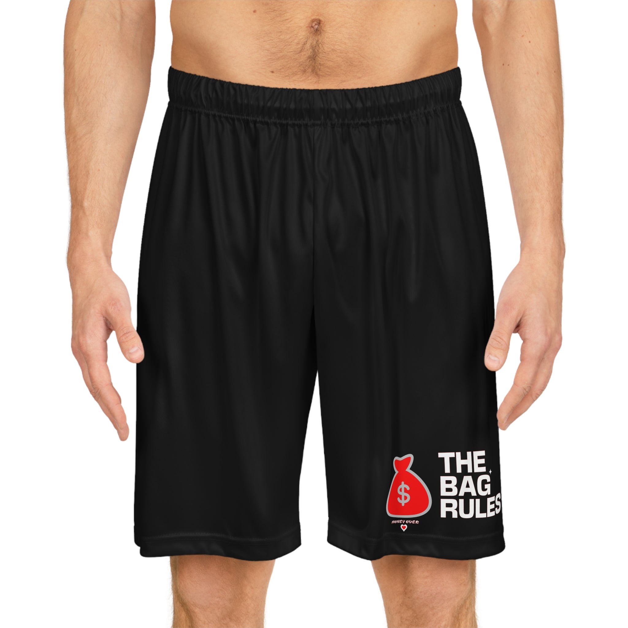 Basketball Shorts - The Bag Rules Design, Athletic Wear for Sports Enthusiasts, Casual Summer Outfits, Gifts for Players