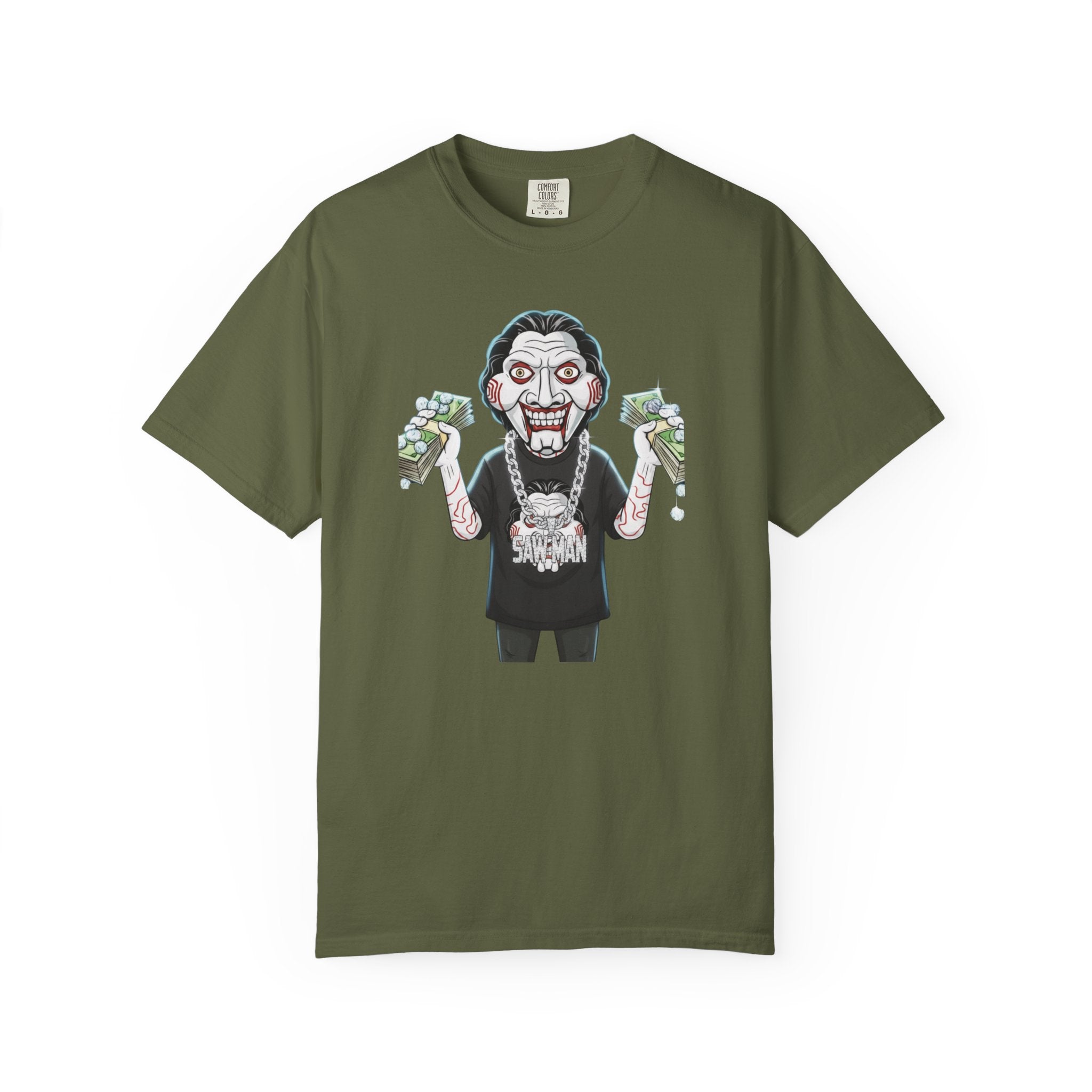 Halloween Jigsaw Unisex T-shirt with Scary Hip Hop Grillz Diamonds Money Design