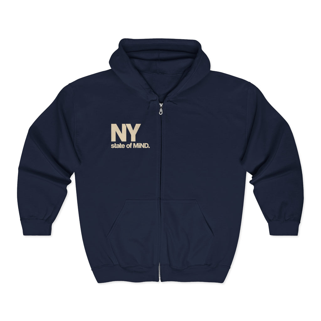 NY State of MiND Hoodie — Oversized Streetwear Zip-Up for Creators