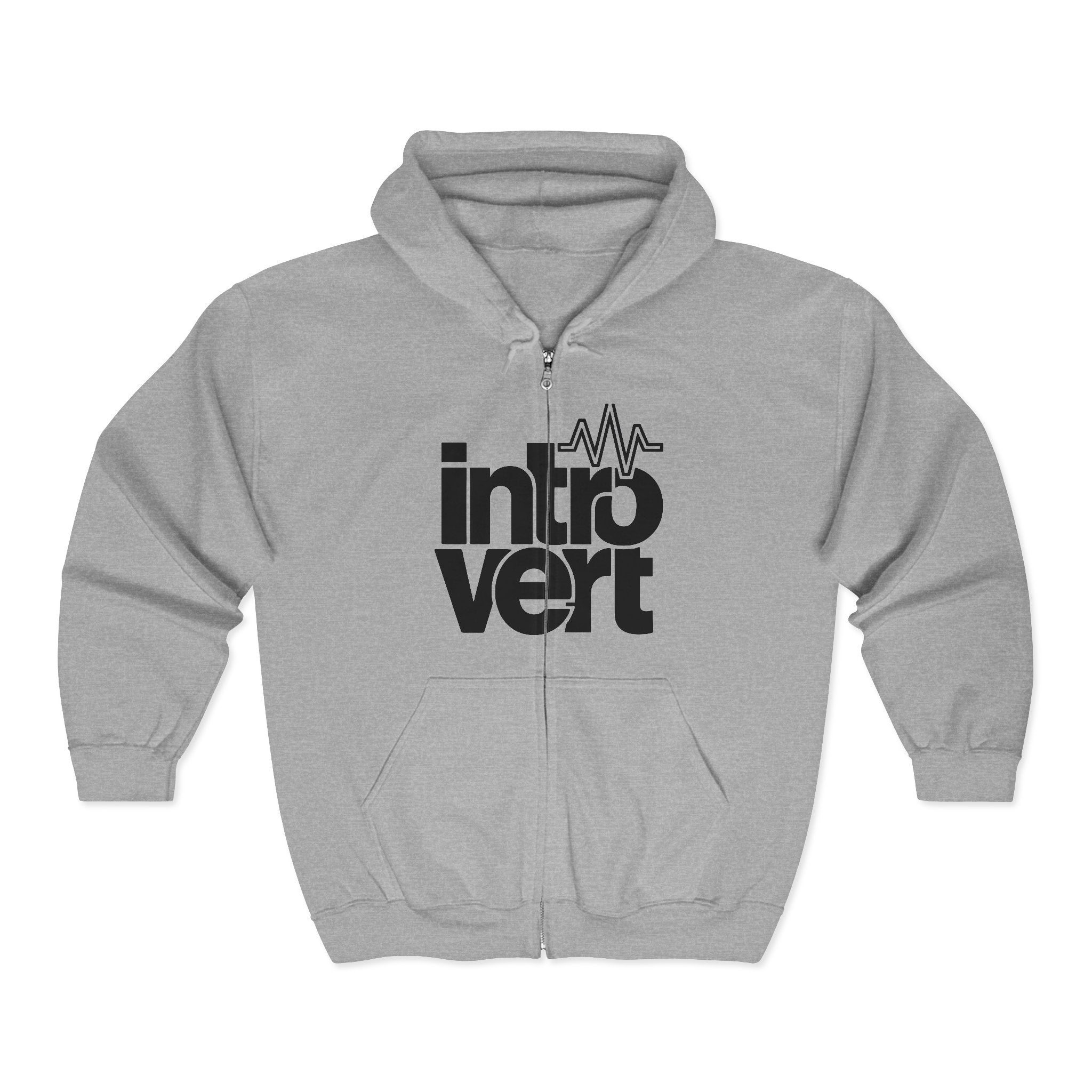 Introvert Zip Hoodie — "High Frequency Introvert" Oversized Fashion Zip-Up