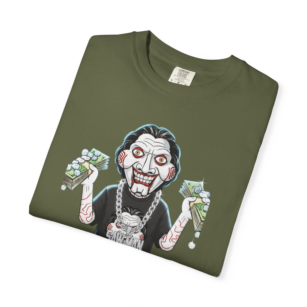 Halloween Jigsaw Unisex T-shirt with Scary Hip Hop Grillz Diamonds Money Design
